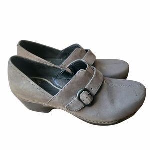 Dansko Tamara Nubuck Leather Clogs Mules Gray Women’s 38 US 7.5/8